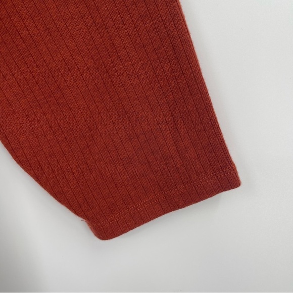 Soft Surroundings Dress Size 1X Womens V Neck Moc Wrap Ribbed Knit Rust Red - Picture 7 of 11